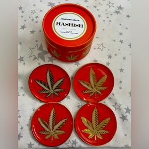 Jonathan Adler Porcelain Hashish Coaster Set of Four